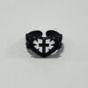 Wholesale New Silver-Plated Monastery Cross Love Ring Gothic Style Retro Niche Dyed Black European and American Style Cross-Border Ring