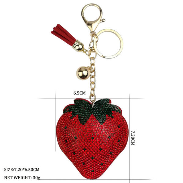 oly-3c008ff7b1efa6eba855bb9d47f935be Wholesale Cute rhinestone fruit strawberry keychain