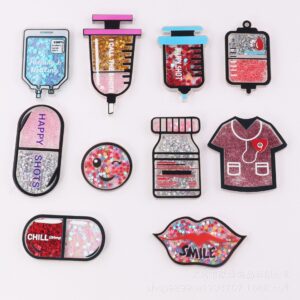Wholesale Cartoon medical clothes quicksand acrylic