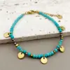 Wholesale IG Style Casual Round 304 Stainless Steel Natural Stone Labradorite Gold Plated Bracelets In Bulk