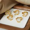 Wholesale 304 Stainless Steel Solid Color PVD Coated 18K Gold Plated Real Gold Plated Hip-Hop Exaggerated Waterproof Non Tarnish Plating Gold Rings
