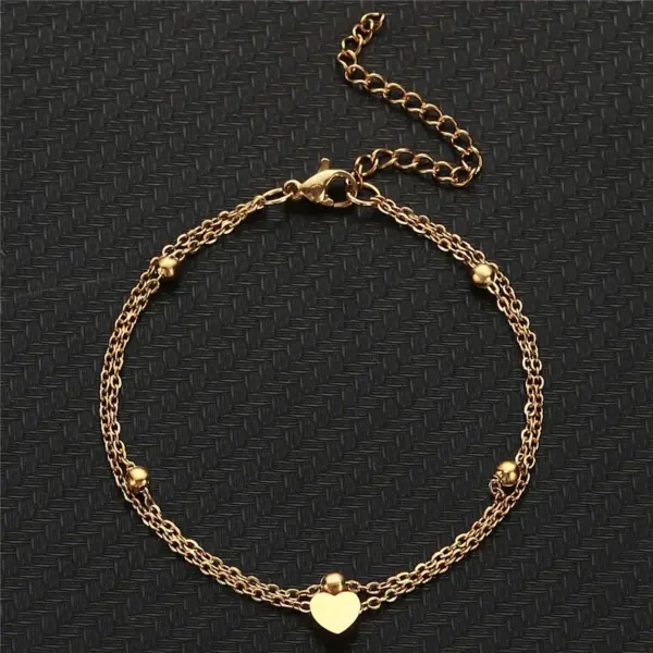Wholesale Jewelry Simple Style Heart Shape Stainless Steel Anklet