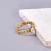 Wholesale 304 Stainless Steel Solid Color PVD Coated Zircon 18K Real Gold Plated Simple Style Classic Style Waterproof Non Tarnish Gold Rings
