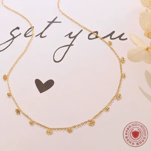 Wholesale PVD Coated Real Gold Plated 18K Gold Geometric 304 Stainless Steel Fashion Waterproof Non Tarnish 304 Stainless Steel Necklace