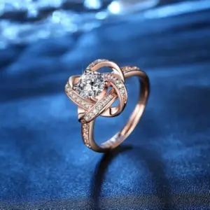 17 Four-Leaf Clover Ring (Rose Gold) / Adjustable Opening