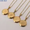 Wholesale 304 Stainless Steel Round Water Plating 18K Gold Plated Simple Style Commute Cable Chain Pendant Necklace