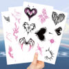 Wholesale Cartoon Y2K pink black love tattoo stickers waterproof holiday party children disposable tattoo stickers