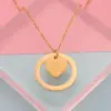 304 Stainless Steel Customization Laser Engraving Heart Shape PVD Coated 18K Real Gold Plated Simple Style Classic Style Waterproof Non Tarnish Rose Gold Gold Silver Pendant Necklace