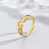 Wholesale PVD Coated Real Gold Plated 14K Gold Geometric 304 Stainless Steel Retro Classic Style Waterproof Non Tarnish Rings