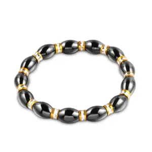 Oval Haematite Gold Spacer Bracelet
