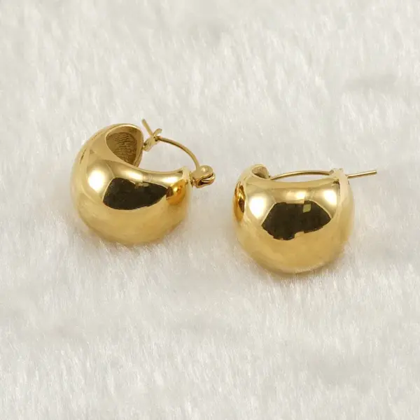 Wholesale 1 Pair Fashion U Shape Plating Titanium Steel Hoop Earrings