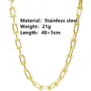 Wholesale 304 Stainless Steel U Shape PVD Coated 18K Real Gold Plated Elegant Simple Style Waterproof Non Tarnish Gold Bracelets Necklace