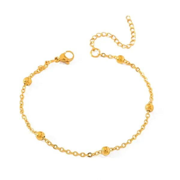 Wholesale Geometric Snowflake Pressed Chain 18K Gold Plated Stainless Steel Simple Commuter Daily Hand Bracelet Elegant Casual Style