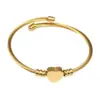 Sweet Simple Style Heart Shape Stainless Steel lishing Plating Bangle