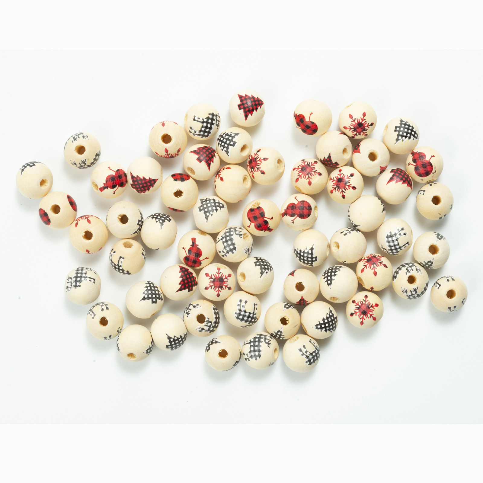 Wholesale Christmas wooden beads colored wooden beads