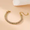 Wholesale Elegant Glam Simple Style Geometric 304 Stainless Steel 18K Gold Plated Rhinestones Bracelets In Bulk