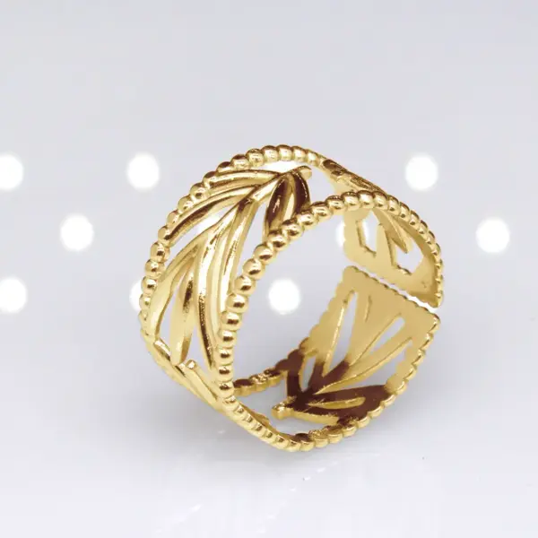 Wholesale Retro Solid Color Titanium Steel Plating Open Ring 1 Piece