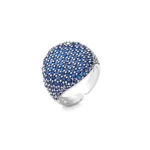 White Gold Color Blue Diamond / Adjustable Opening