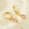 Wholesale 1 Pair Casual Vintage Style Simple Style Water Droplets Plating Inlay 304 Stainless Steel Copper Zircon Gold Plated Drop Earrings