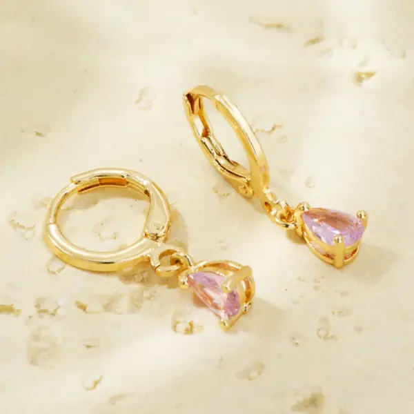 Wholesale 1 Pair Casual Vintage Style Simple Style Water Droplets Plating Inlay 304 Stainless Steel Copper Zircon Gold Plated Drop Earrings