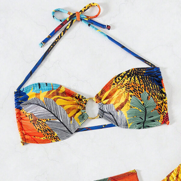 Wholesale 2025 European and American New Bikini Three-Piece Swimsuit Cross-Border Amazon Boxer Briefs Lace-Up Beach Fake Swimsuit