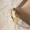 Wholesale Simple Style Water Droplets Copper 18k Gold Plated Zircon Open Rings In Bulk