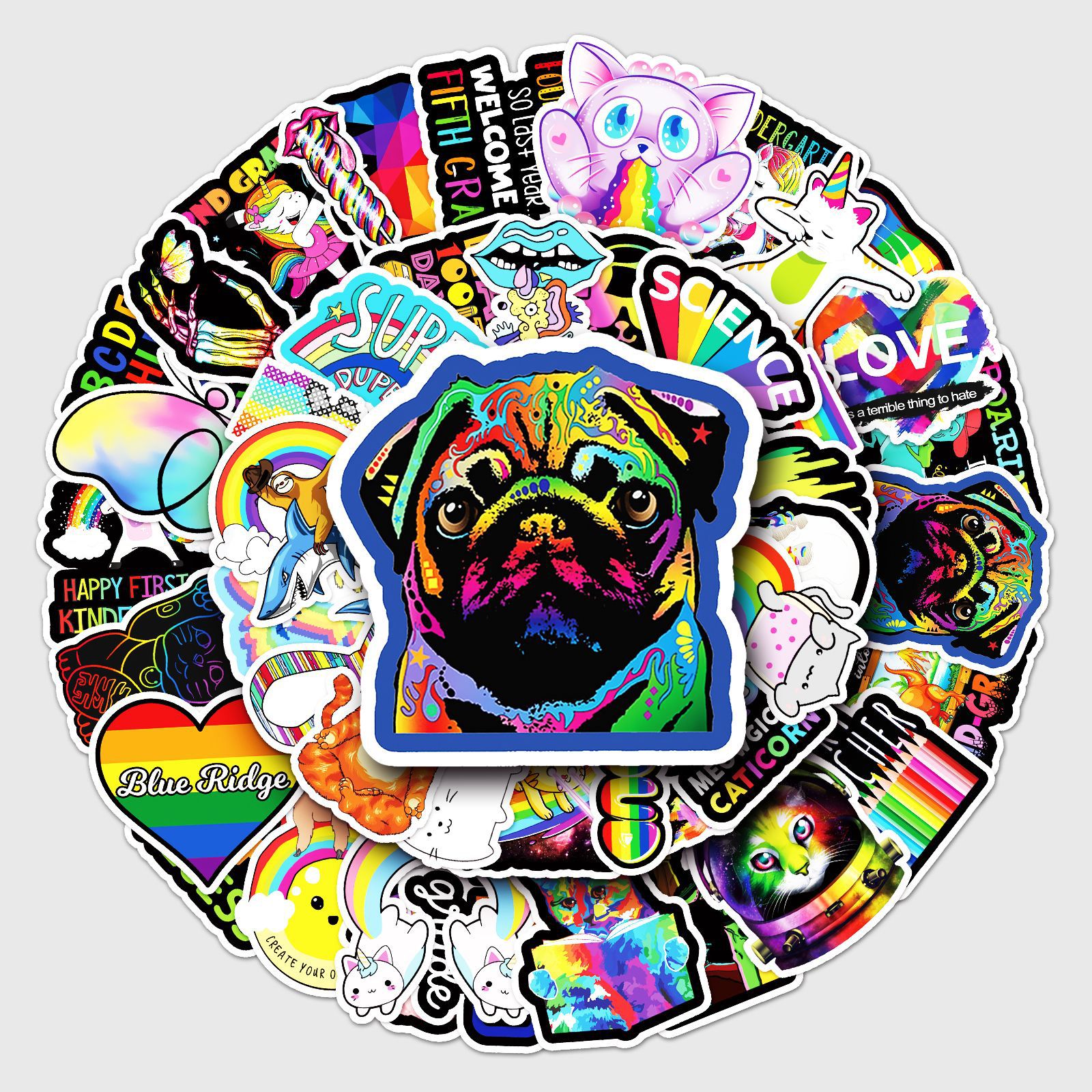 Wholesale 50 colorful cartoon graiti personalized diy stickers scooter laptop lage decorative stickers