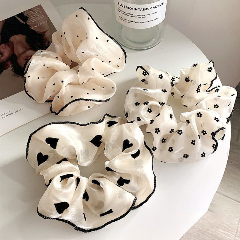 Wholesale Hair Balls Large Intestine Hair Ring Women's Fashionable Large Size Floral Hair Rope Hair Aessories Yarn Hair Rope Rubber Tendon Headwear