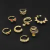 1 Piece Vintage Style Cool Style Geometric Heart Shape Bow Knot Plating Inlay Copper Zircon Ear Cus