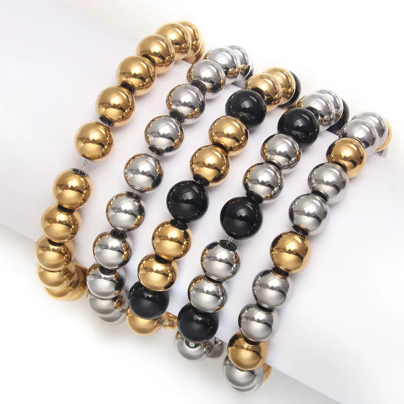 Wholesale Classic Style Round Stainless Steel Plating Bracelets