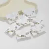 1 Set Simple Style Geometric Plating Inlay Brass Cat's Eye Stone Shell Zircon Ear Studs