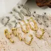 Wholesale 304 Stainless Steel Solid Color PVD Coated Stone-Free 14K Real Gold Plated Classic Style Plating Gold Ear Studs
