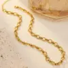 Wholesale Ion Plating (IP) 18K Gold Plated Solid Color 304 Stainless Steel Simple Style Classic Cool Waterproof Non Tarnish Necklace