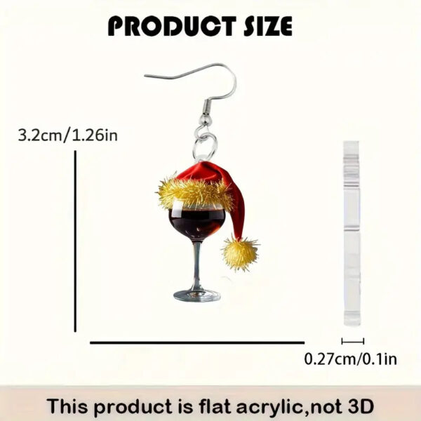 oly-3c46a63a755663d8ab2b664071631344 Wholesale Christmas hat wine glass acrylic earrings