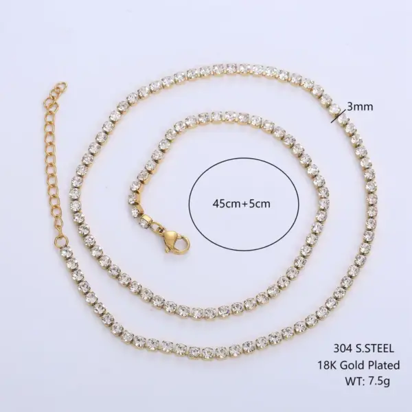 Wholesale PVD Coated 18K Gold Plated Solid Color 304 Stainless Steel Simple Style Shiny Waterproof Non Tarnish 304 Stainless Steel Necklace