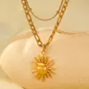 Wholesale Jewelry Simple Style Classic Style Sun 304 Stainless Steel Pendant Necklace