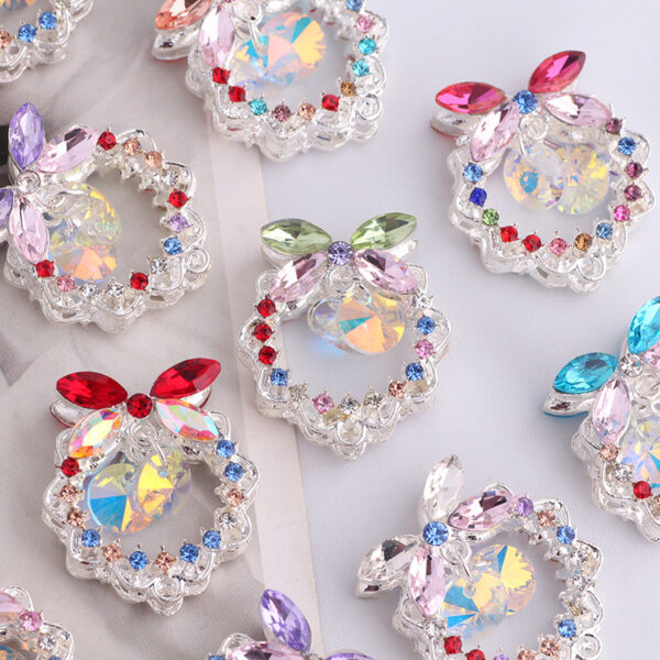 Wholesale 3D bow-shaped crystal alloy rhinestone ball with straight hole
