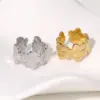 oly-3c4e22a4ff9918e861724df895376c4b Wholesale PVD Coated Real Gold Plated 18K Gold Flower 304 Stainless Steel IG Style Pastoral Simple Style Waterproof Non Tarnish Open Rings