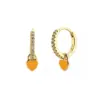 1 Pair French Style Sweet Heart Shape Copper Enamel Plating Inlay Zircon Gold Plated Drop Earrings