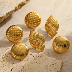 Wholesale 1 Pair Casual Basic Simple Style Geometric Circle 304 Stainless Steel 18K Gold Plated Ear Studs