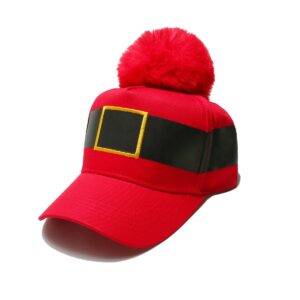 Red peaked cap red fur ball