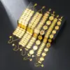 Wholesale Retro Roman Style Coin Copper Plating 18k Gold Plated Bracelets