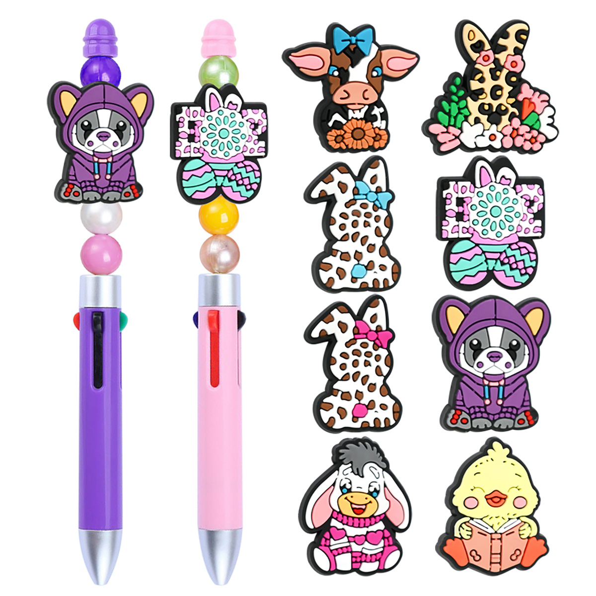 Wholesale Cartoon Thick Patch Perforated DIY Ballint Pen Beads