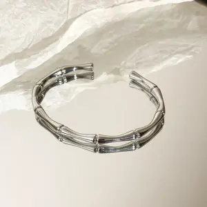 Silver Bamboo Bracelet