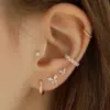 1 Piece 925 Sterling Sier Zircon Geometric Butterfly Ear Studs