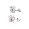 1 Pair Simple Style Cross Star Butterfly Plating Inlay Stainless Steel Zircon Ear Studs