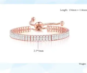 Wholesale Glam Rectangle Copper Plating Zircon Bracelets