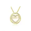 Copper Simple Style Heart Shape Inlay Zircon Pendant Necklace