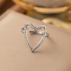 10 [Af91] Big Heart Ring / Steel Color