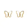 Korean Style Butterfly Titanium Steel Plating Shell Earrings 1 Pair